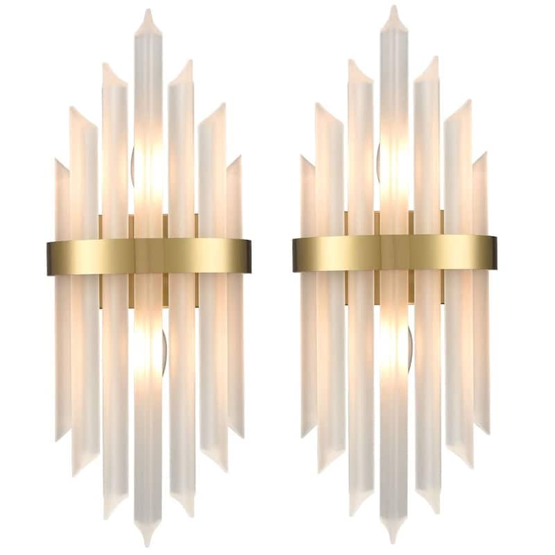 Ferentino Modern Glass Rod Wall Sconces Set of 2