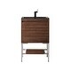 preview thumbnail 17 of 19, James Martin Vanities Mantova 23.6" Single Vanity Cabinet, Mid-Century Walnut Brushed Nickel Base, Charcoal Black Top