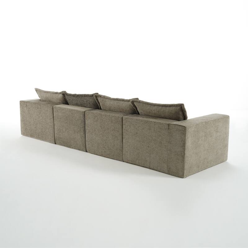 No Assembly Chenille Modular Sectional Sofa Comfy Cloud Couch