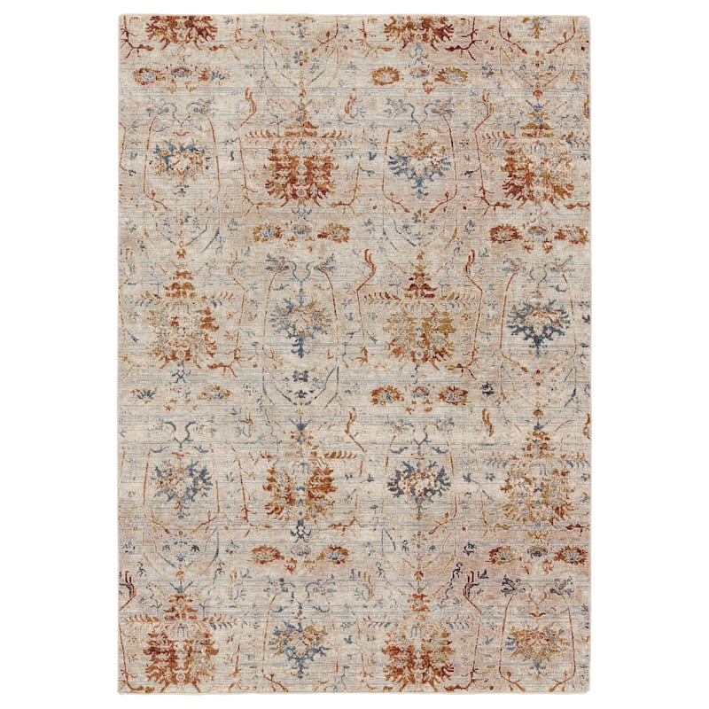 Beasley Floral Area Rug - 8' x 10' - Taupe/Red - Runner/Rectangle