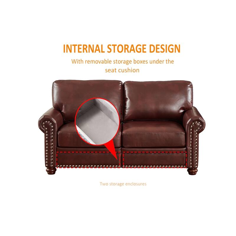 Living Room Sofa with Storage Sofa 1+2+3 Sectional,Faux Leather