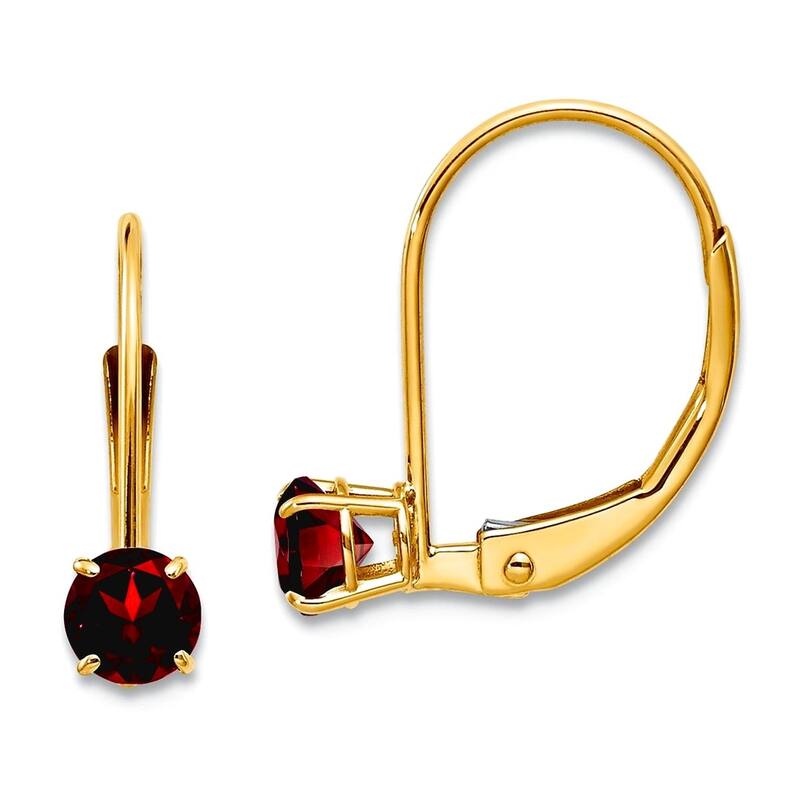 Curata 14k Yellow Gold 4mm Genuine Gemstone Birthstone Leverback Earrings - 13x4mm