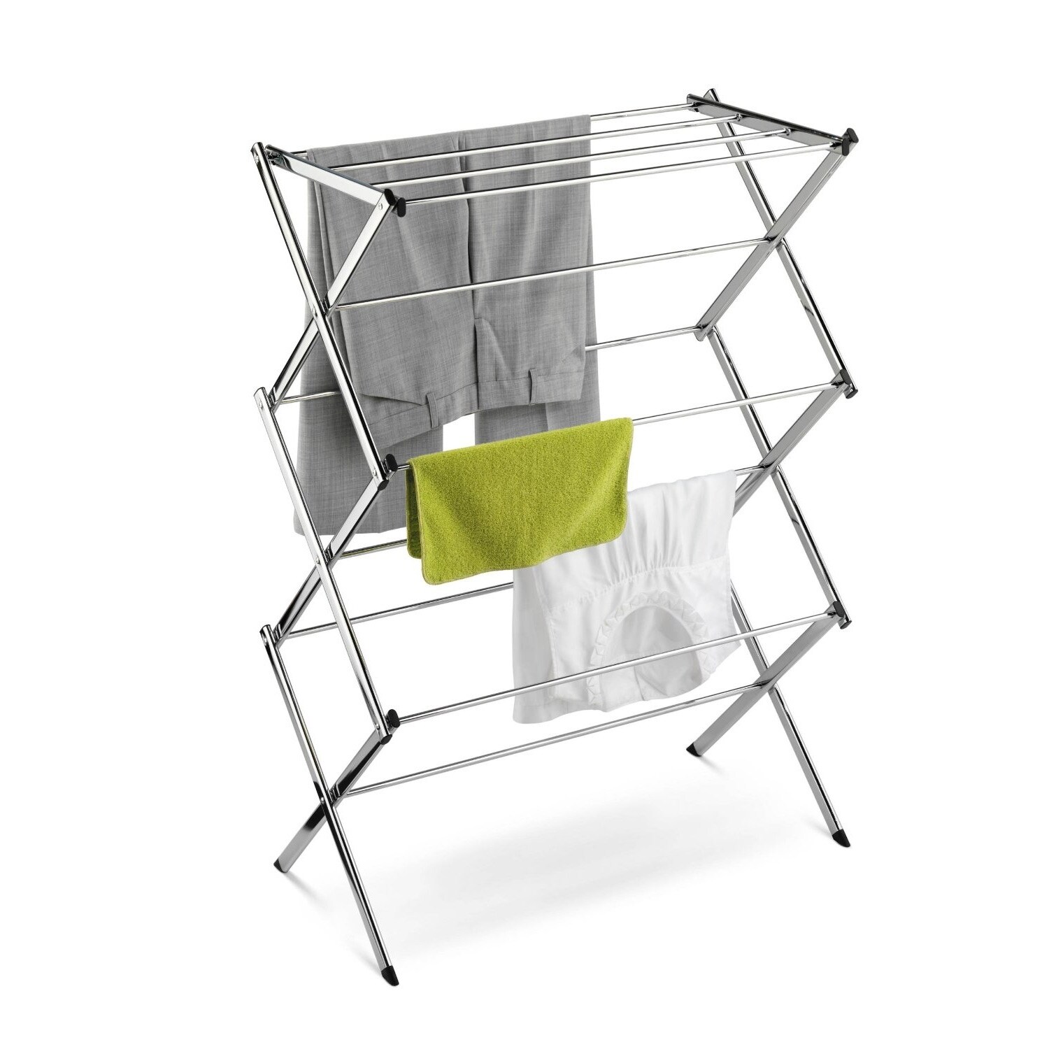 SONGMICS 2-Level Clothes Drying Rack, Stainless Steel Laundry Rack