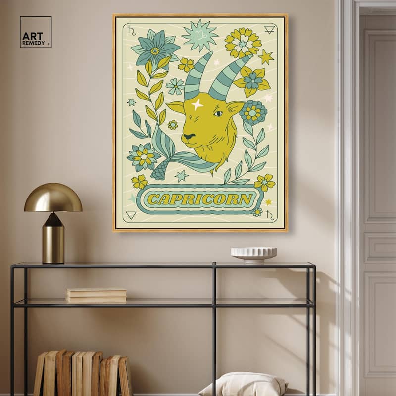 Capricorn Stars Card Canvas by Art Remedy