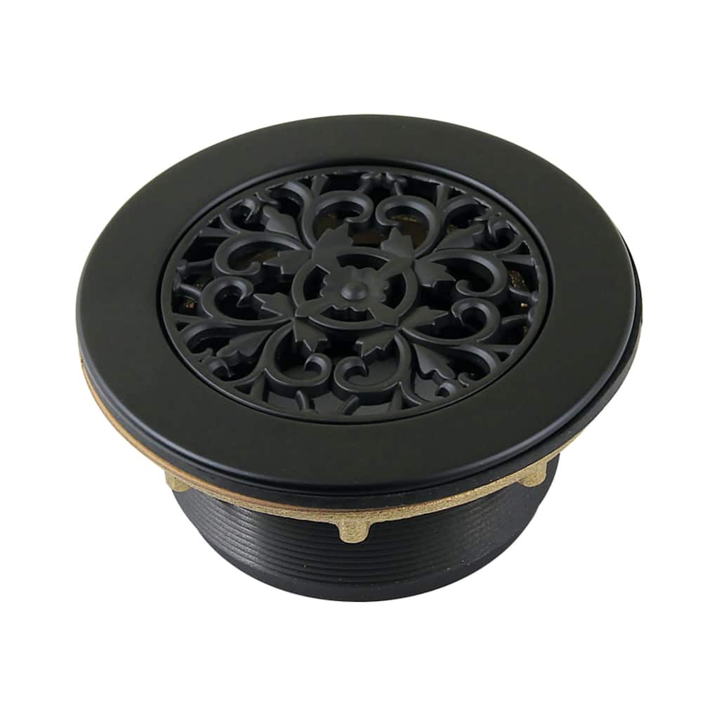 Kingston Brass Watercourse 4-1/4 Inch Round Brass Shower Base Drain
