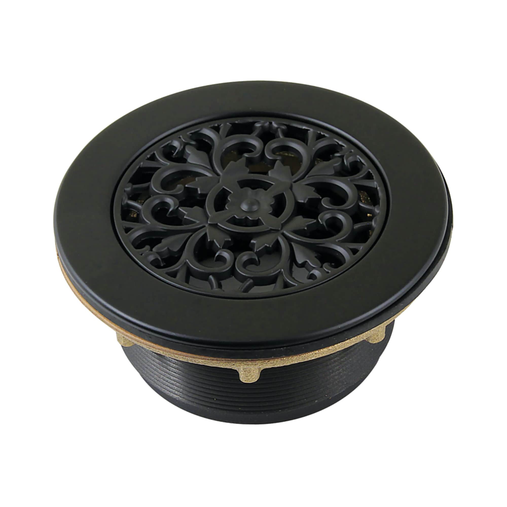 Kingston Brass Watercourse 4-1/4 Inch Round Brass Shower Base Drain