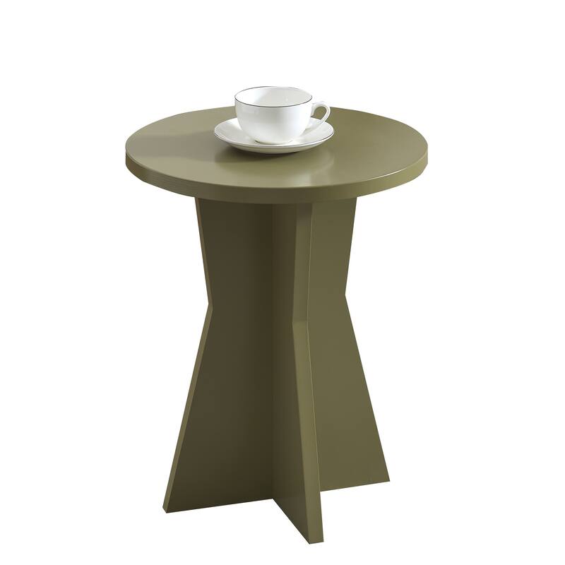Adam Contemporary Wood Pedestal Accent Side Table