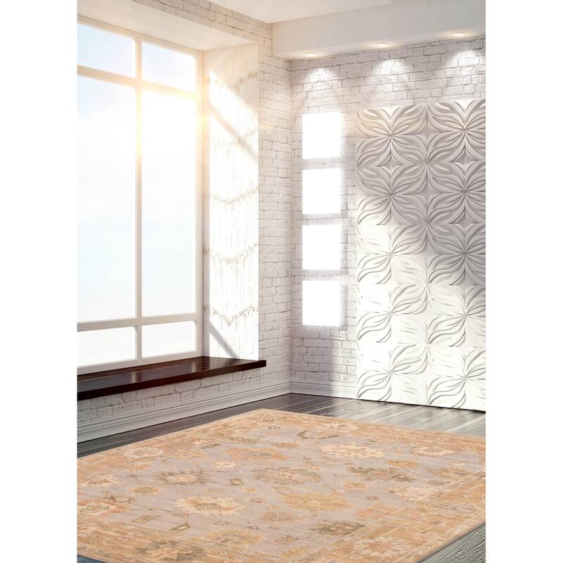 ECARPETGALLERY Hand-knotted Jules Serapi Grey Wool Rug - 8'1 x 9'10