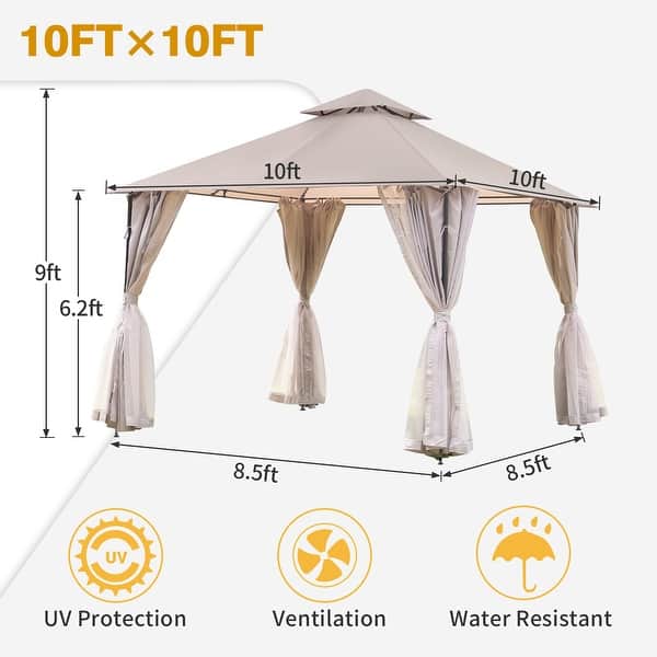Gazebo For Patios Tent Outdoor Canopy Shelter With Mosquito Netting gazebo-for-patios-tent-outdoor-canopy-shelter-with-mosquito-netting