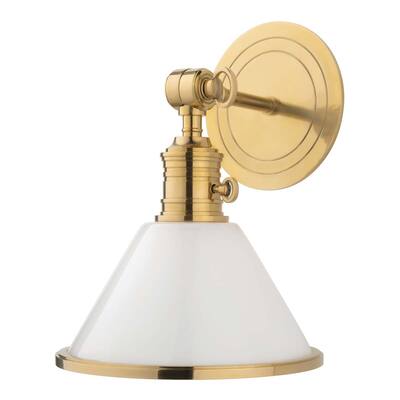 Hudson Valley Lighting Garden City 11" Tall Wall Sconce with White