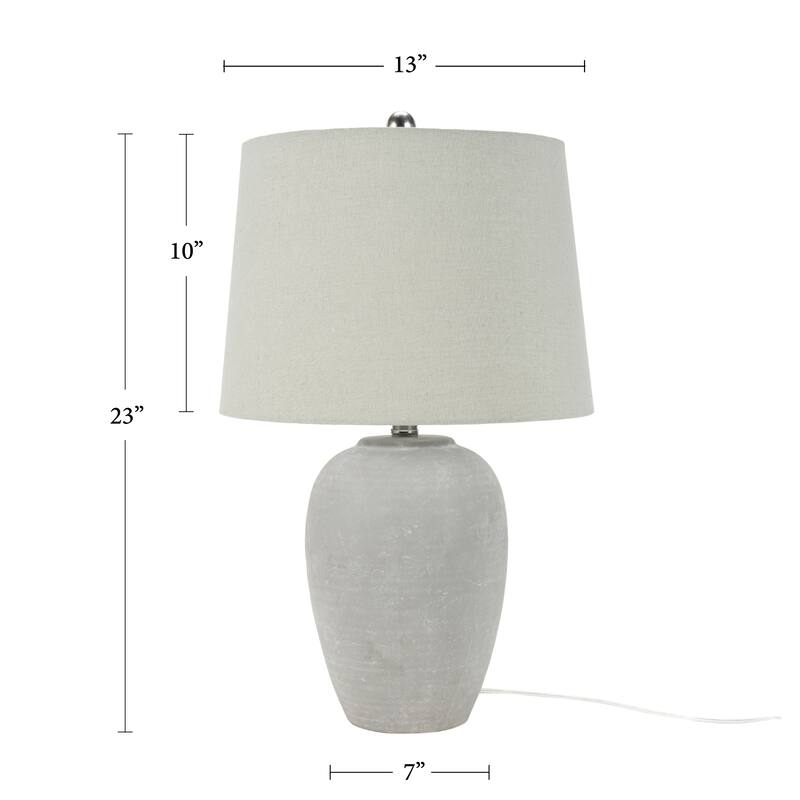 Nourison 23" Unglazed Ceramic Jar Table Lamp