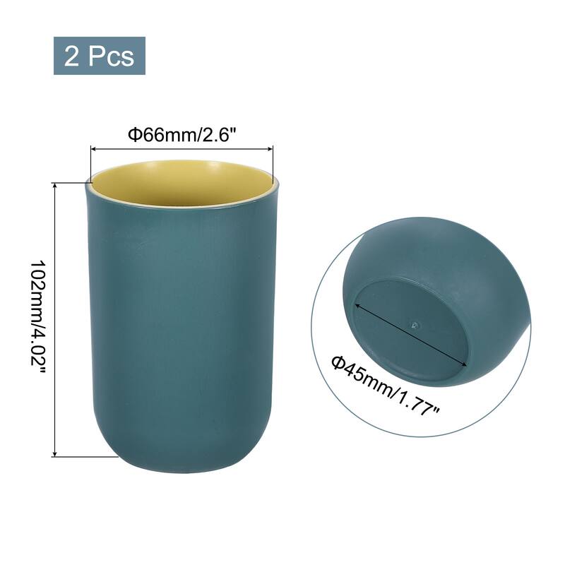 2Pcs Drinking Cups, Unbreakable Bathroom Cup Toothbrush Holder - Dark Blue