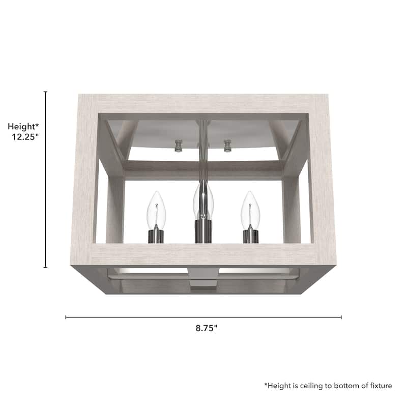 Hunter Squire Manor 4-Light Flush Mount - Modern Farmhouse, Transitional - Damp Rated!