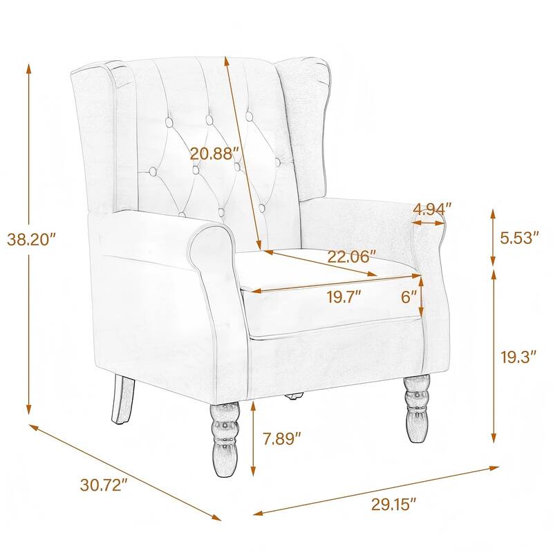 Set of 2 Vegan Leather Upholstered Button Tufted Accent Chair