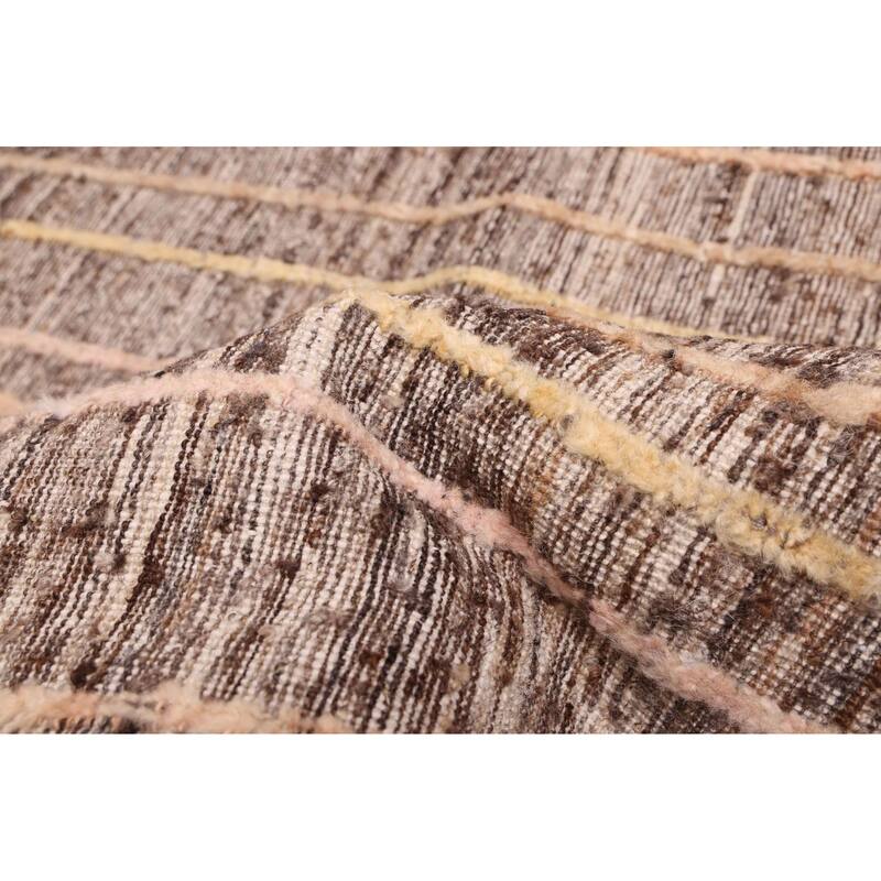 ECARPETGALLERY Hand-knotted Pak Finest Marrakesh Dark Brown Wool Rug - 8'10 x 12'1