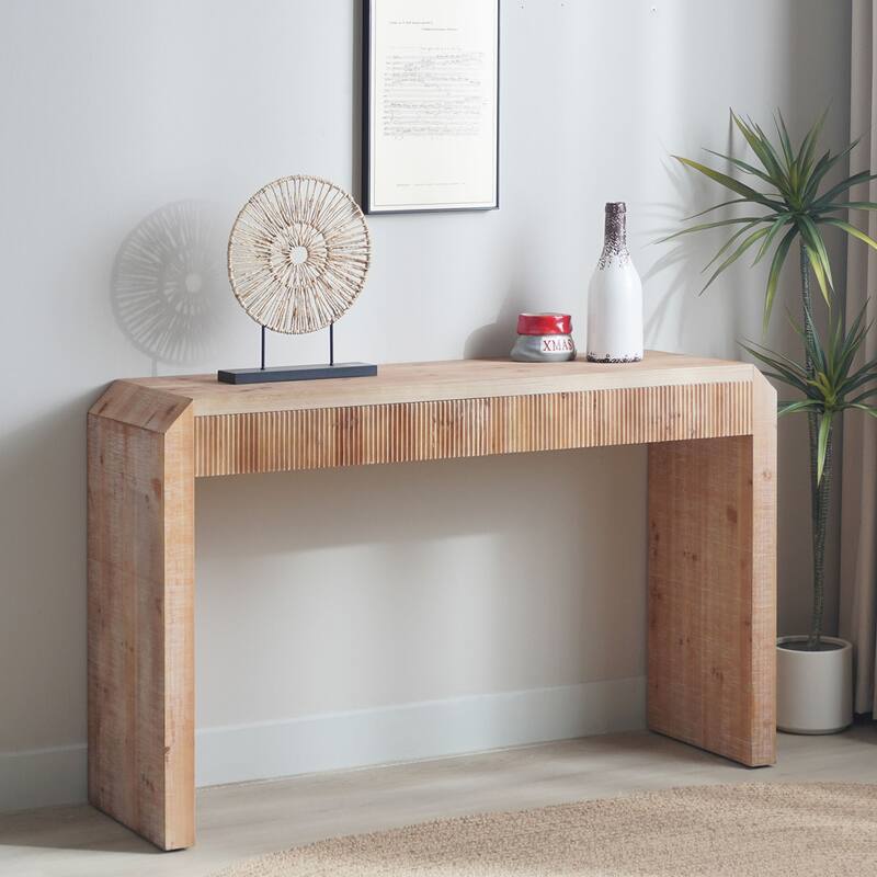 Rustic Minimalist Design Wooden Console Table with 2 Drawer