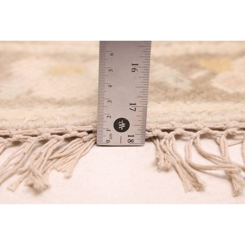 ECARPETGALLERY Hand-knotted Royal Oushak Ivory Wool Rug - 9'0 x 8'10