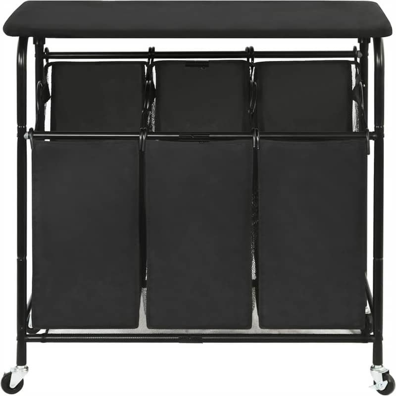 Laundry Sorter 3 Section with Ironing Board - 31.5 x 15.8 x 33