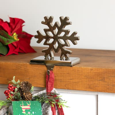 Snowflake Metal Christmas Stocking Holder - 5"