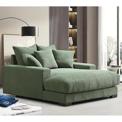 US Pride Furniture Luxe Oversized Soft Corduroy Fabric Chaise Sofa for Living Room and Bedroom