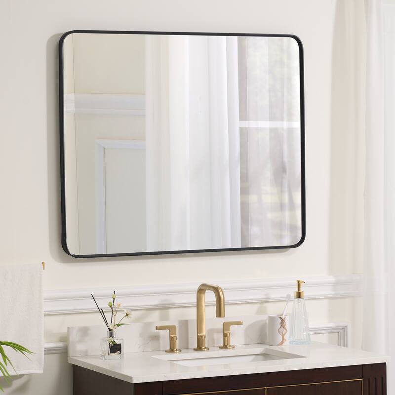 Modern Bathroom Wall Mounted Anodized Aluminum Framed Wall Vanity Mirror