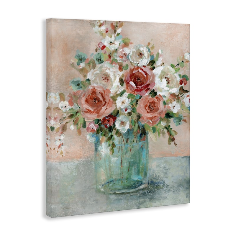 Stupell Red & White Roses Canvas Wall Art Design By Carol Robinson
