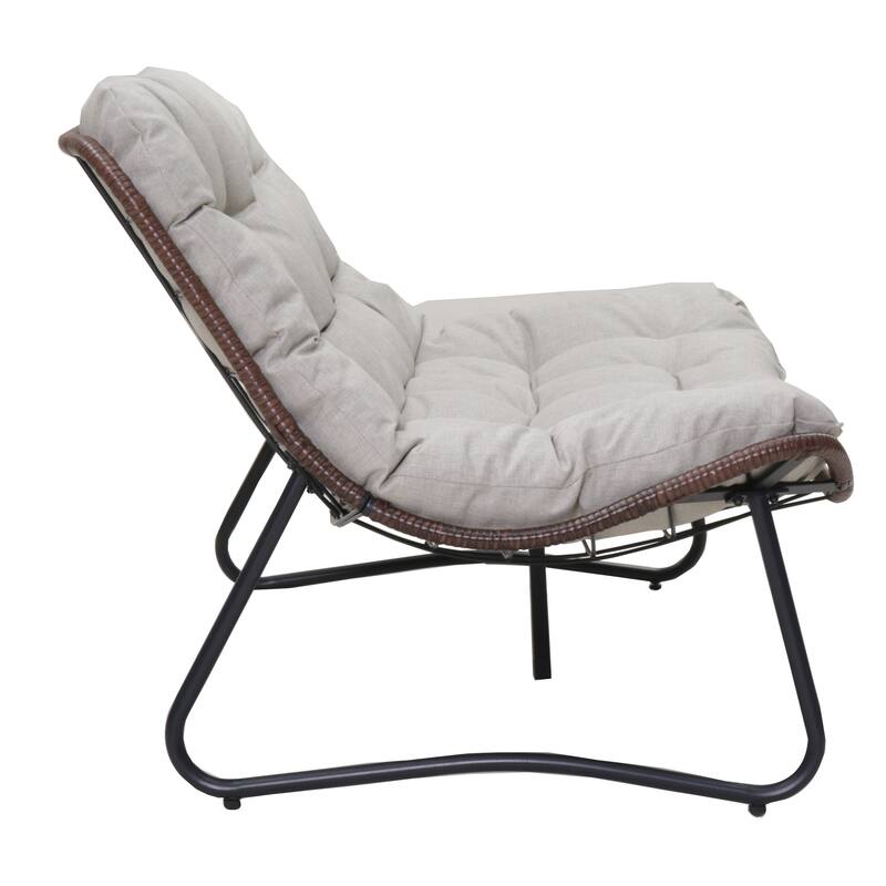 Patio Loveseat Sofa, Outdoor Wicker Loveseat with Luxury Thick Cushion, All-Weather Patio Furniture Set, Outdoor Glider Bench