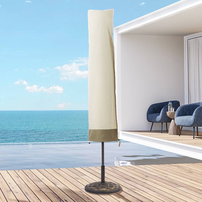 LIVOOSUN Patio Market Umbrella Covers 600D UV Resistant, Fits 9ft-11ft