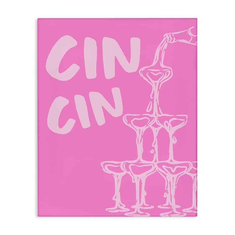 Stupell Pink Champagne Tower Canvas Wall Art Design By House of Lulu - 16 x 20