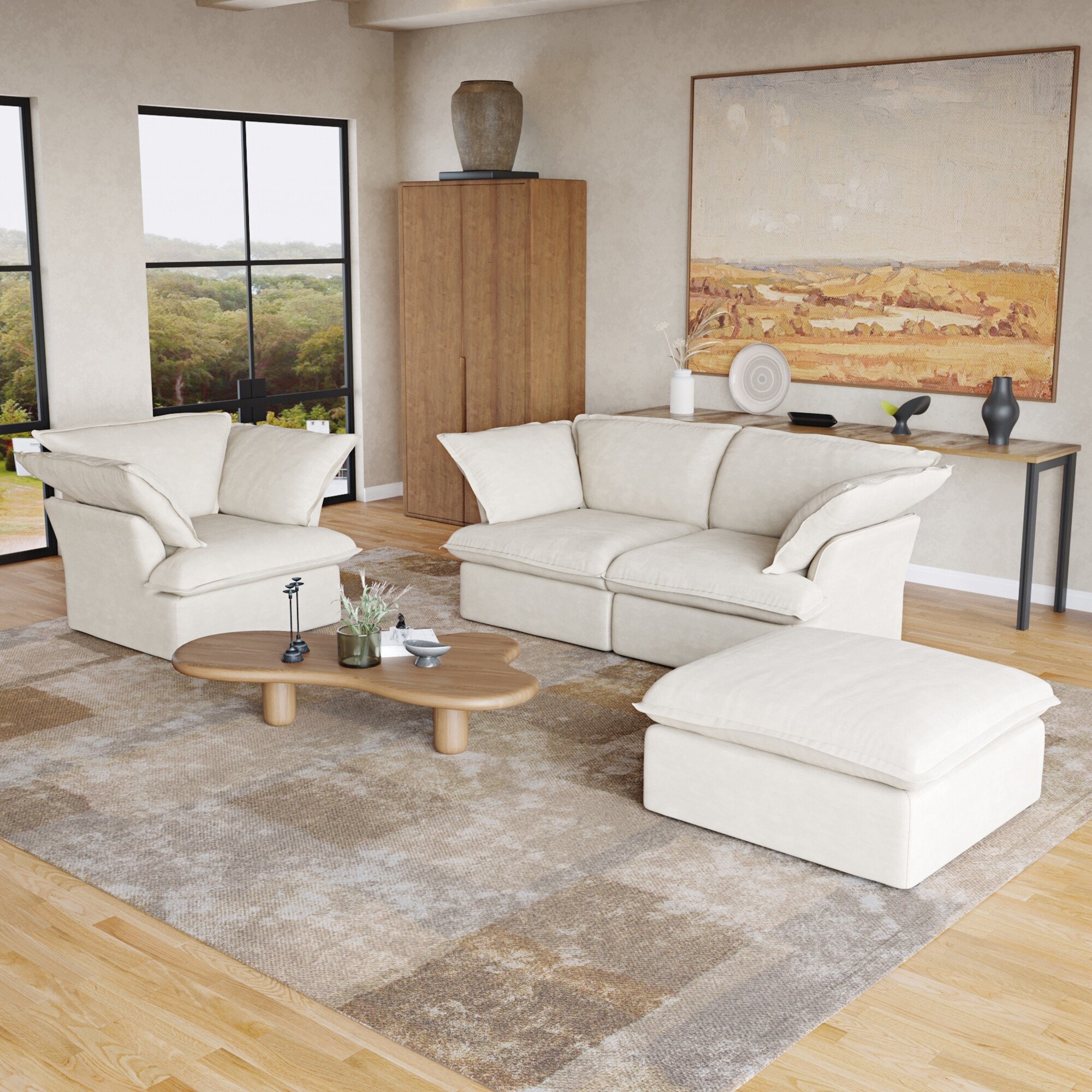 Down filled sofas sales and loveseat