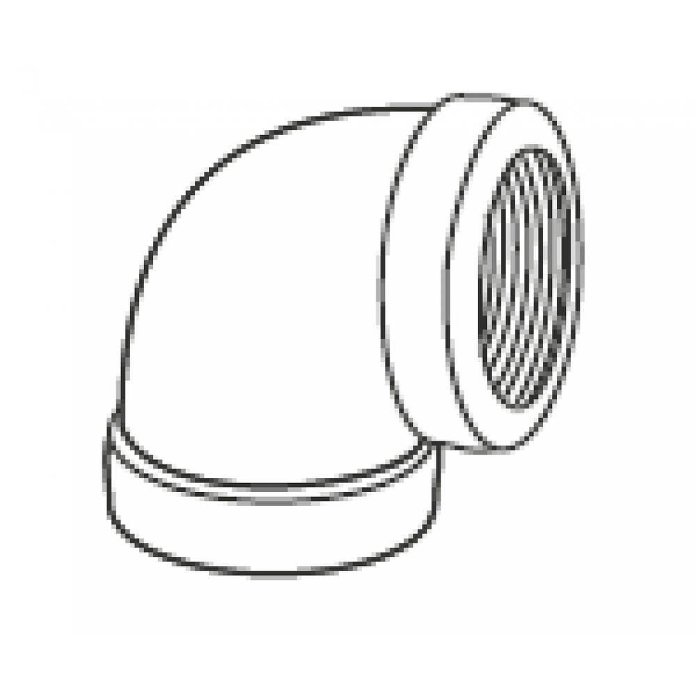 American Imaginations 2 in. x 2 in. Black Iron 90 Elbow; Black Hardware