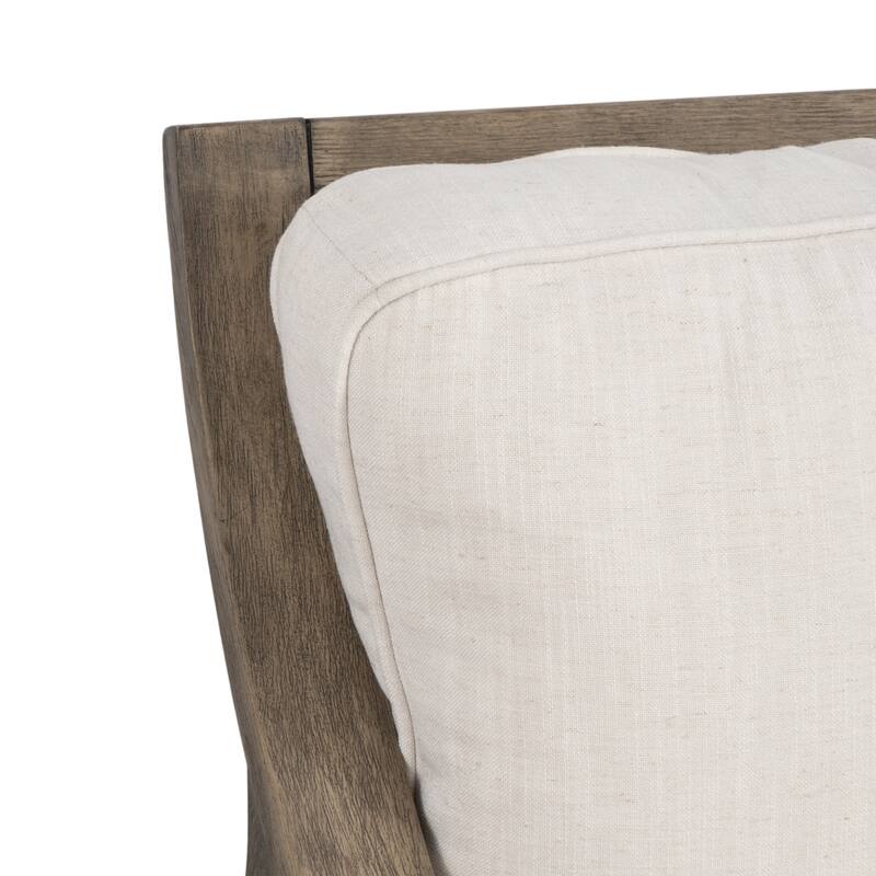 Accent Chair - Polyester with Wood Frame - Ivory, 33" - 33.0"