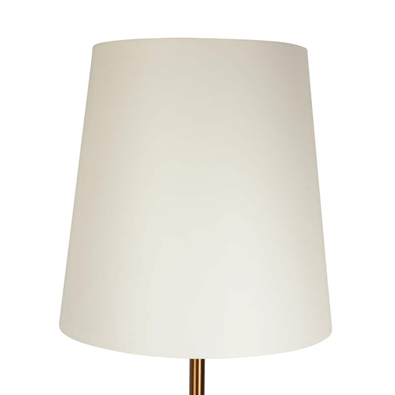 Modern Light Floor Lamp with Brass Accent Table - Gold,White