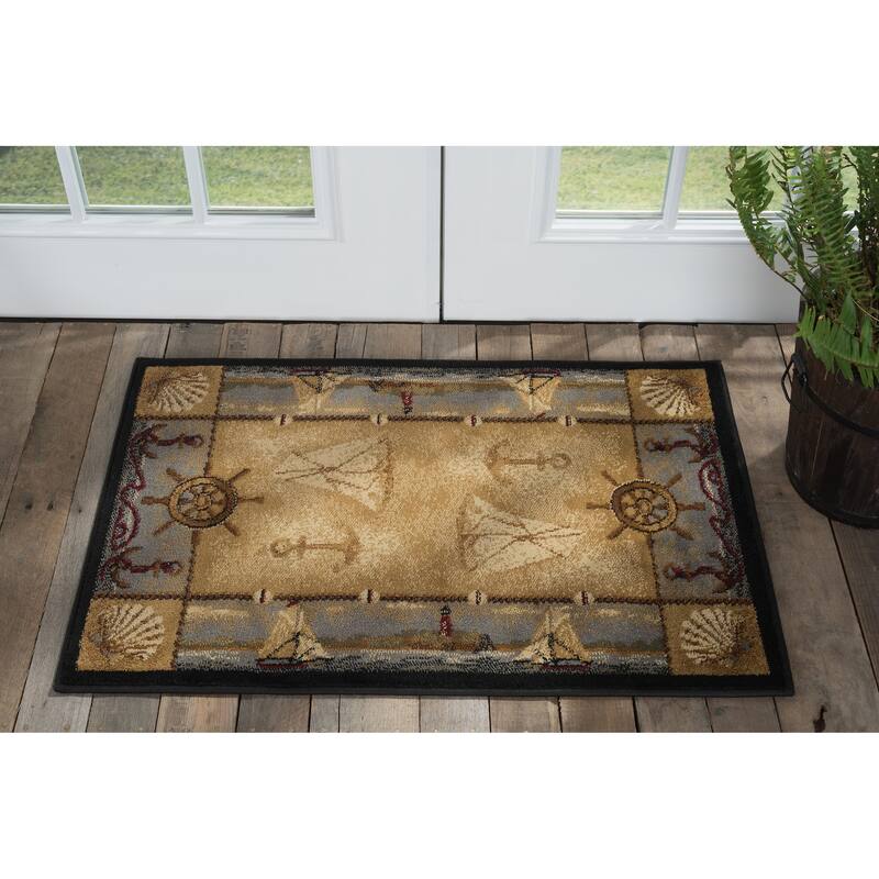 Natural Lodge Novelty Graphic Indoor Area Rug - 2' x 3' - Beige