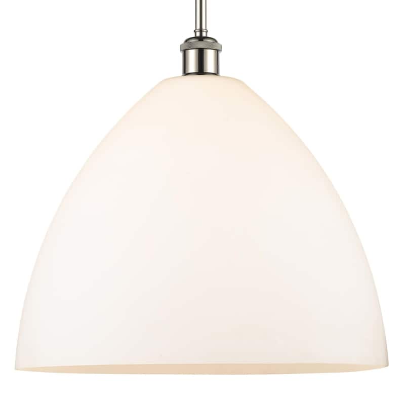 Innovations Lighting 516-1S-17-16 Bristol Pendant Bristol Glass 16" - Polished Nickel / Matte White