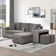 preview thumbnail 2 of 13, Sectional Sofa with Storage Chaise and 2 Stools