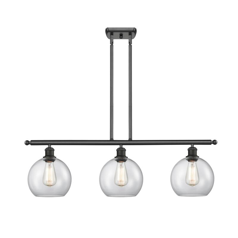 Innovations Lighting 516-3I-11-36 Athens Linear Athens 3 Light 36" - Matte Black / Clear