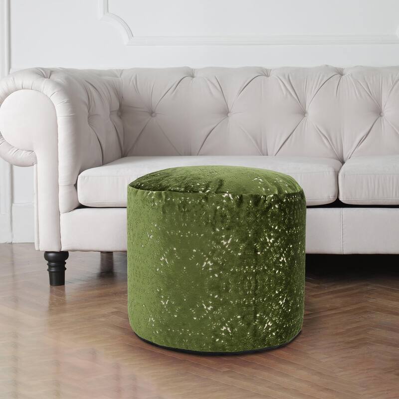 Allan Andrews Round Tall Pouf Pasini Emerald