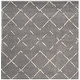 preview thumbnail 75 of 154, SAFAVIEH Arizona Shag Nevada 1.2-inch Thick Rug 5'1" Square - Grey/Ivory