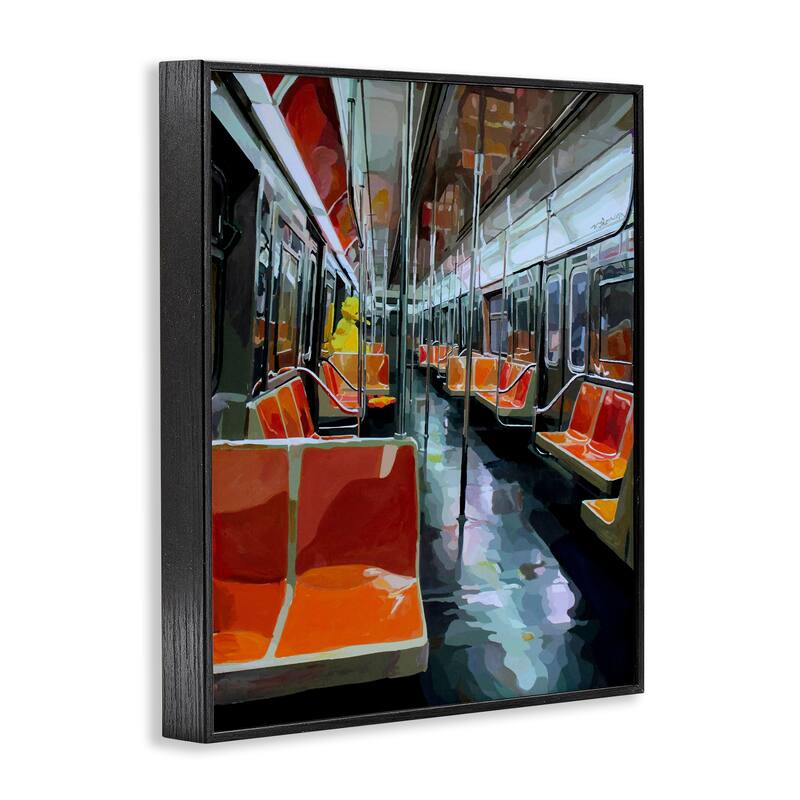 Stupell Bird Character in Subway Train Framed Giclee Art Design By Keith Thomson