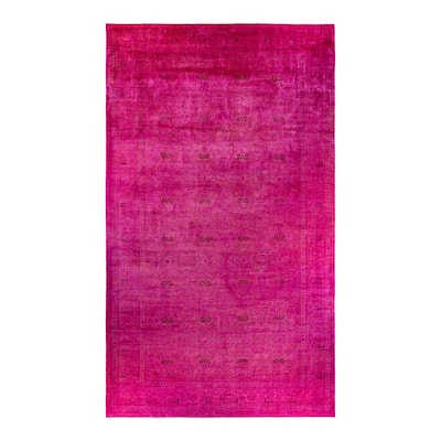 Overdyed, One-of-a-Kind Hand-Knotted Area Rug - Pink - 10' 1" x 17' 6"