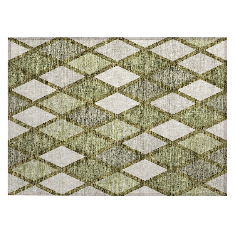 Machine Washable Indoor/ Outdoor Chantille Prism Diamond Rug