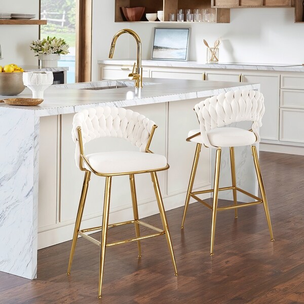 25.2" Modern Velvet Counter Stool