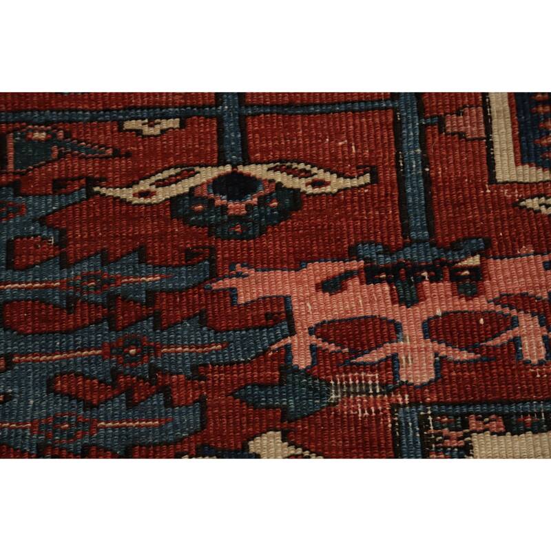 Hand Knotted Oriental 100% Wool Carpet Traditional Medallion Oranges & Rust Heriz (serapi) Area Rug - 14' 3'' X 10' 2''