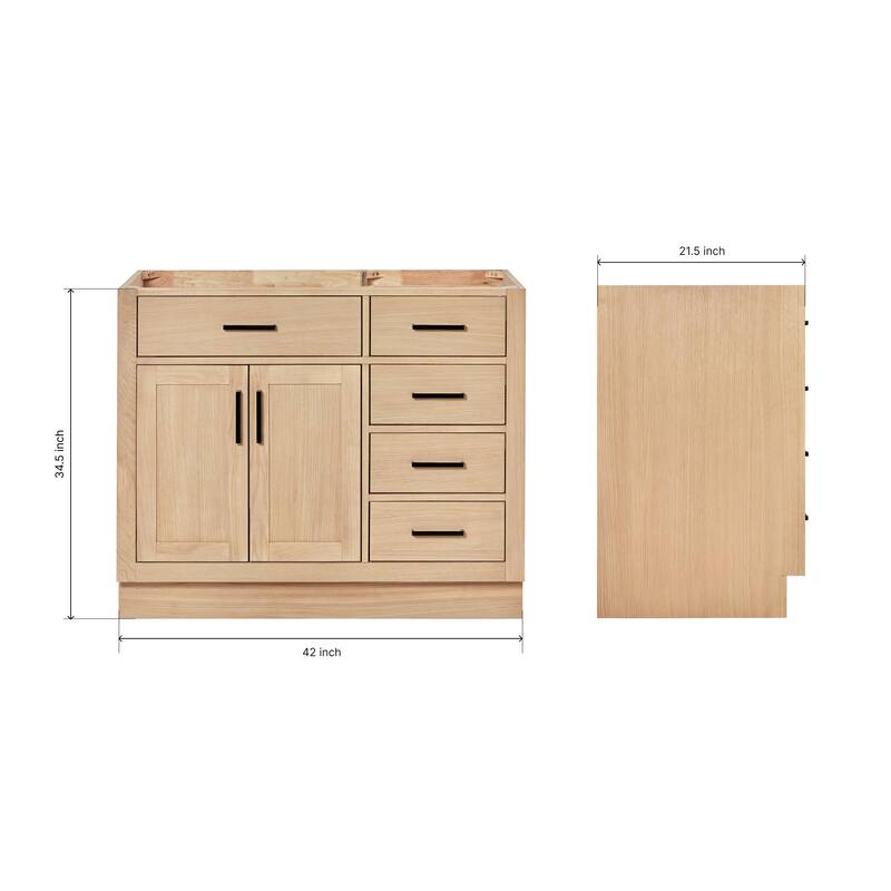 Ariel T042S-L-BC Hepburn 42" Single Free Standing Vanity Cabinet Only