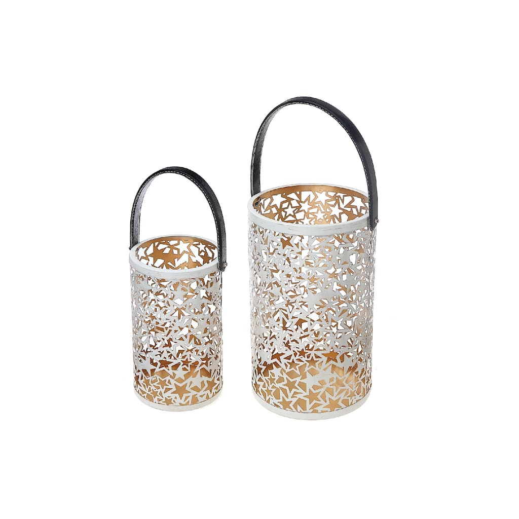 Christmas Metal Cutout Lantern Set Of 2 Star - N/A