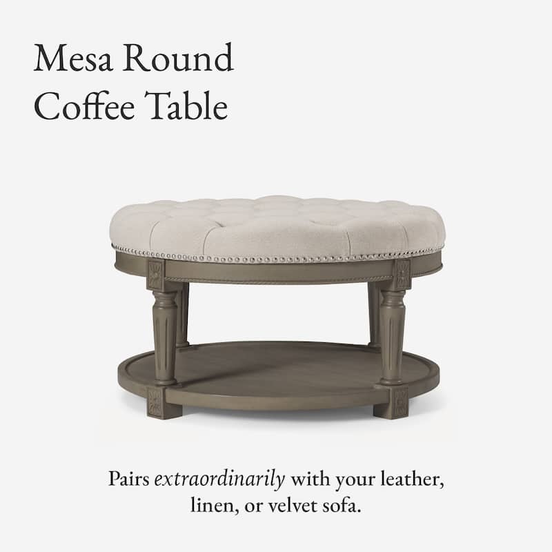 Maven Lane Mesa Round Upholstered Coffee Table