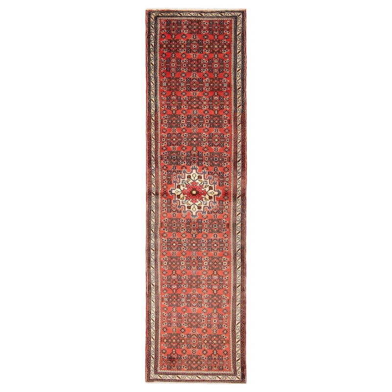 ECARPETGALLERY Hand-knotted Andelz Red Wool Rug - 2' 6" x 9' 7" - Red - 2' 6" x 9' 7" - Runner