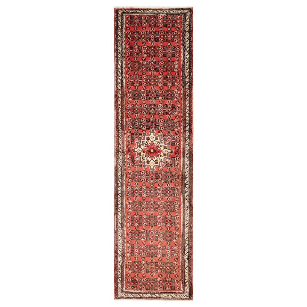 ECARPETGALLERY Hand-knotted Andelz Red Wool Rug - 2' 6" x 9' 7"