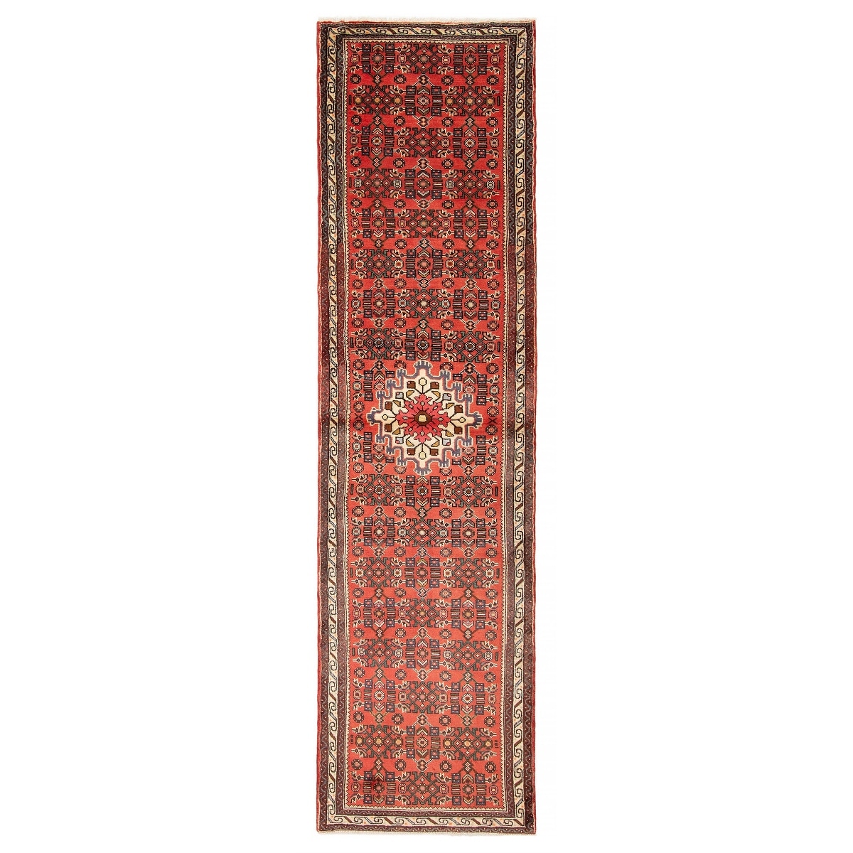 ECARPETGALLERY Hand-knotted Andelz Red Wool Rug - 2' 6" x 9' 7"